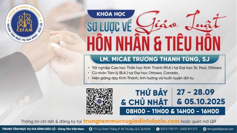Khóa học: "Sơ lược về Giáo luật Hôn nhân và Tiêu hôn"