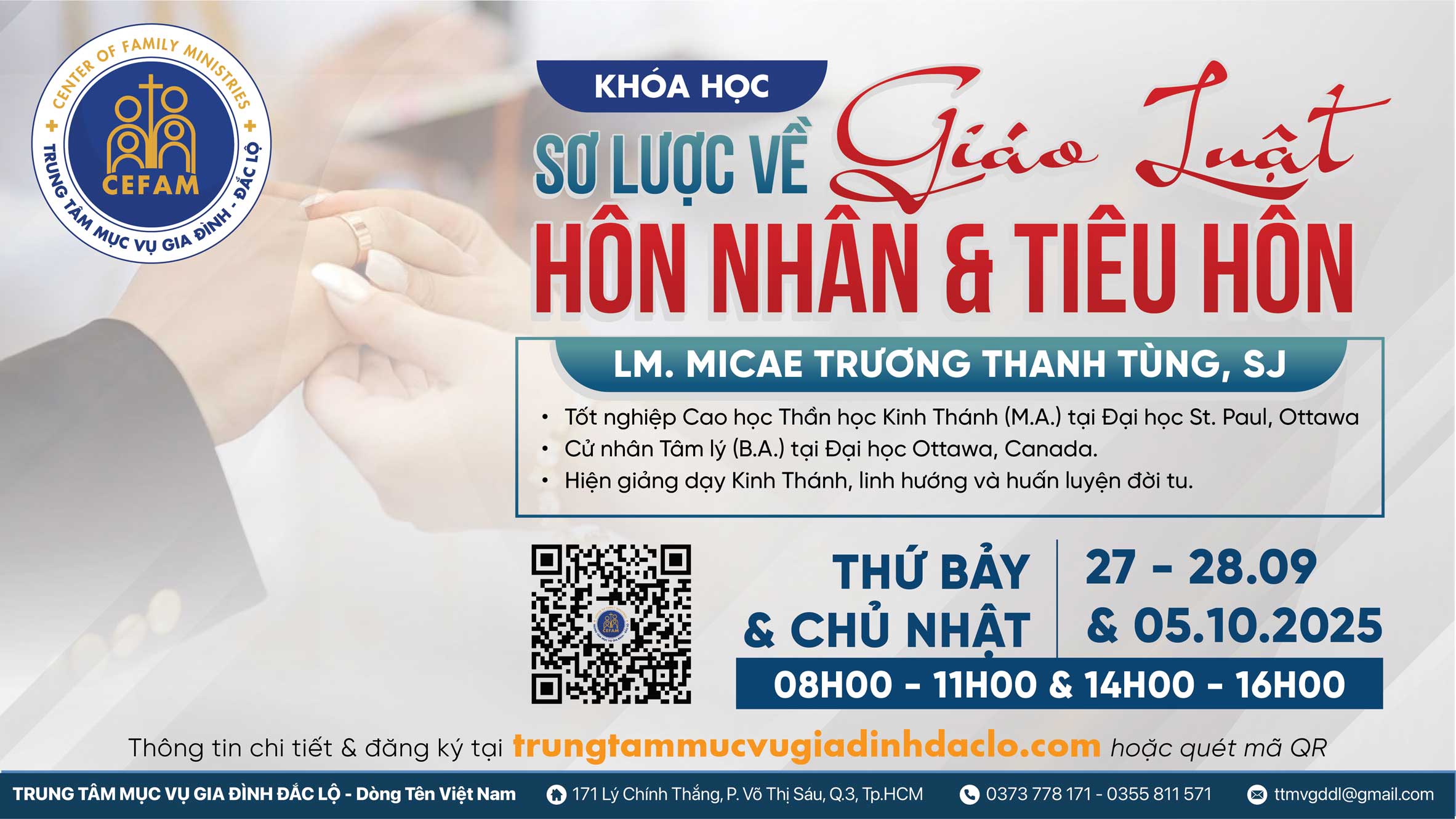 Khóa học: "Sơ lược về Giáo luật Hôn nhân và Tiêu hôn"
