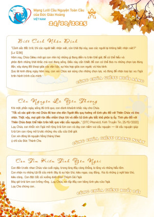 Tông Đồ Cầu Nguyện, 24-10-2025