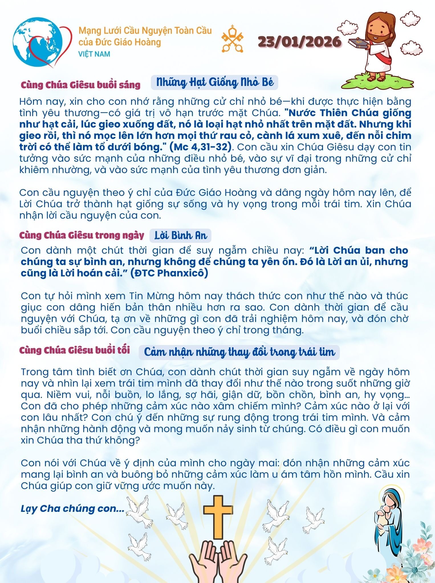 Tông Đồ Cầu Nguyện, 23-01-2026